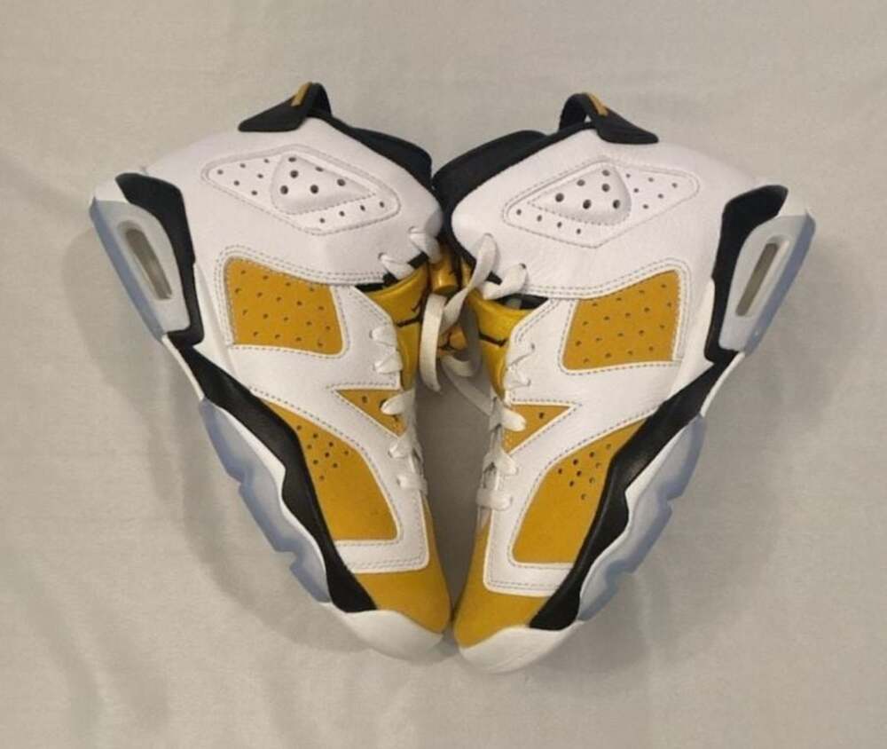Nike Air Jordan 6 Retro Yellow Ochre White Black Sneakers